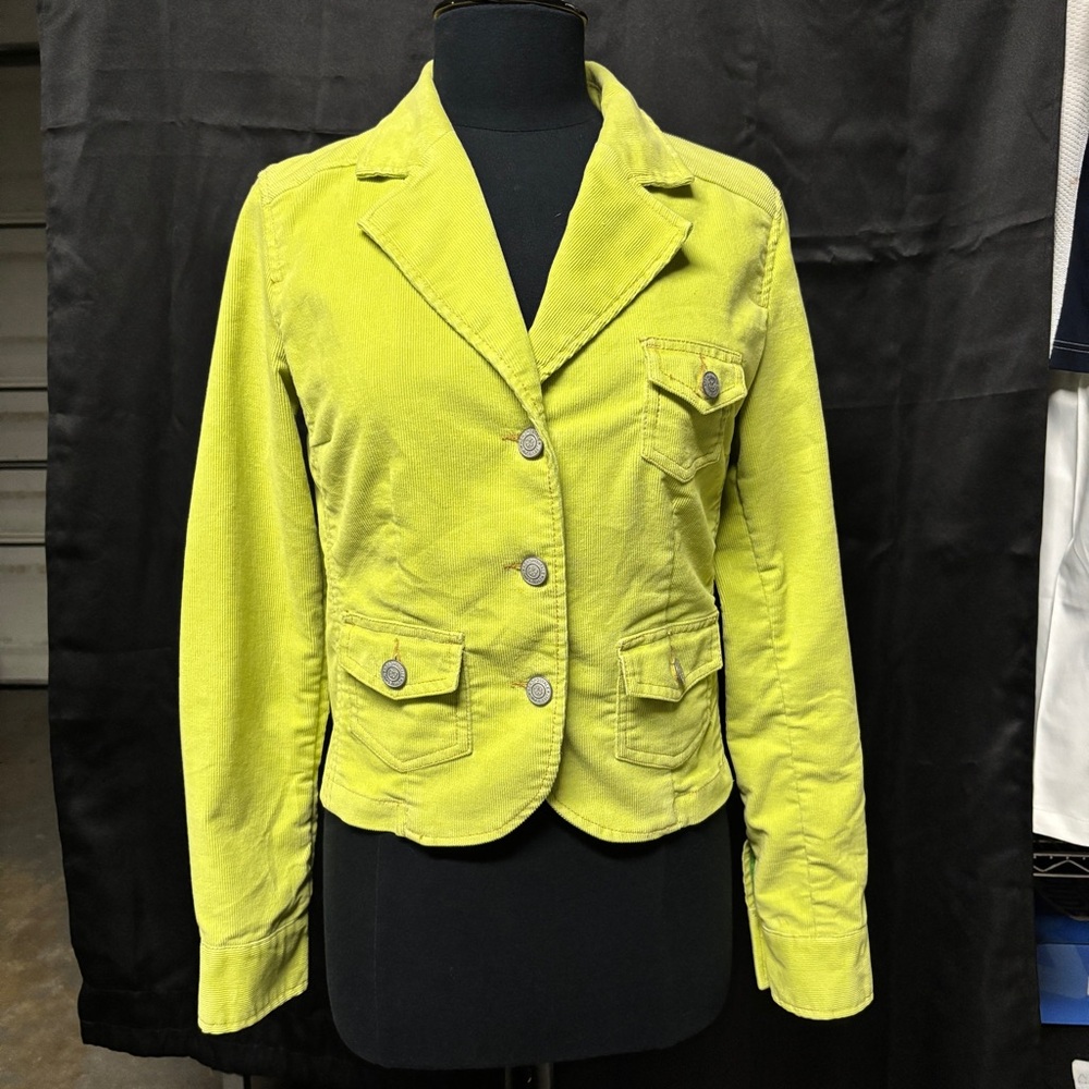 Aeropostale Medium lime green corduroy cropped jacket